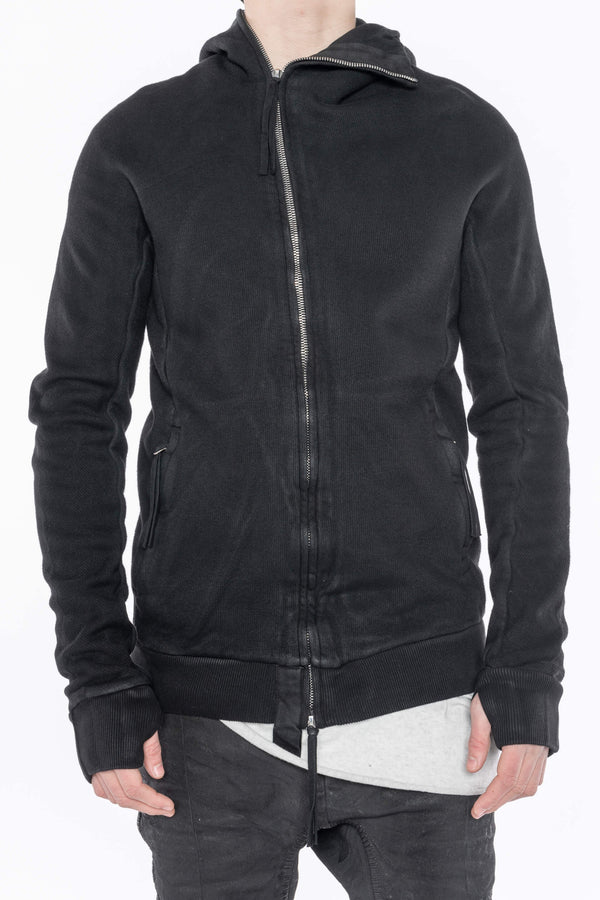 BORIS BIDJAN SABERI BLACK HOODED JACKET ZIPPER2 FTT00008 PBBS26 3